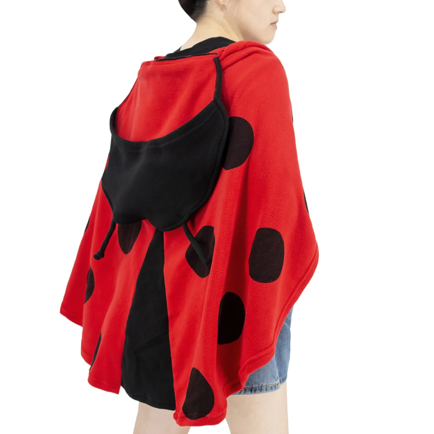 Cute Ladybird Cape Cosplay Lady Beetle Red Cloak Halloween Costumes