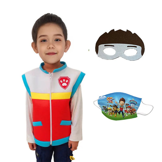 Purim Carnival Captain Ryder Cosplay Costume Paw Patrol Kids Children Vest Birthday Party Coat Carnival Gift