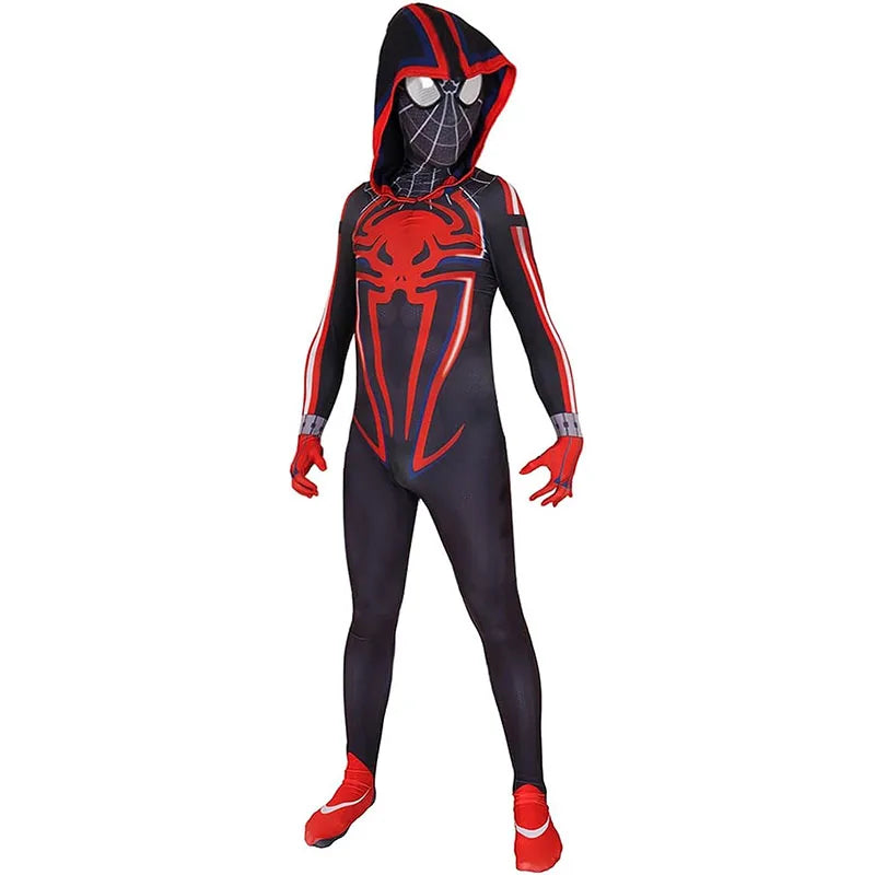 Game Spiderman Costume Miles Morales 2099 Spider Man Cosplay Costume Zenti Bodysuit Jumpsuit Halloween Costume for Adult Kids