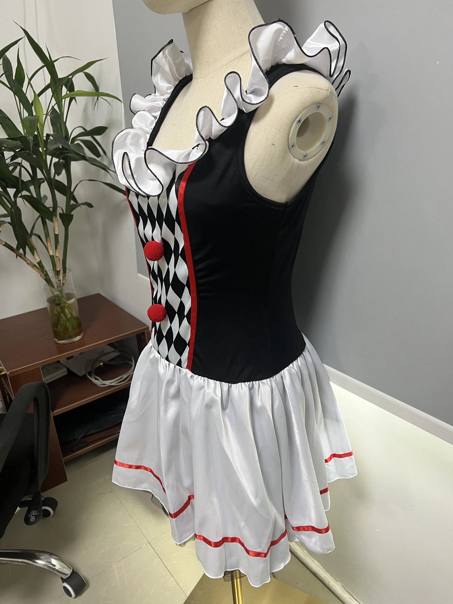Halloween Costume for Women Circus Clown Joker Costume Horror Cosplay Costumes Adult Party Stage Performance Dress