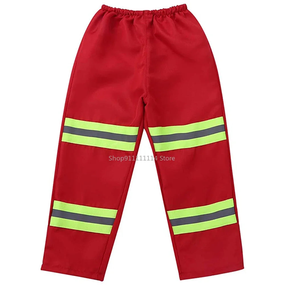 New Year Christmas Gift Fireman Sam Costume Kids Girl Firefighter Cosplay Uniform Role-play Carnival Fancy Suit Purim Rave Party